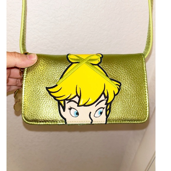 DISNEY x DANIELLE NICOLE Tinkerbell Crossbody Phone-Wallet bag in Metall… - Picture 1 of 13